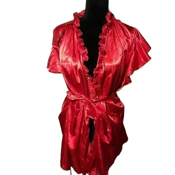 Chiffon & Lace Robe & Babydoll Set. Size 3x - Picture 2 of 11